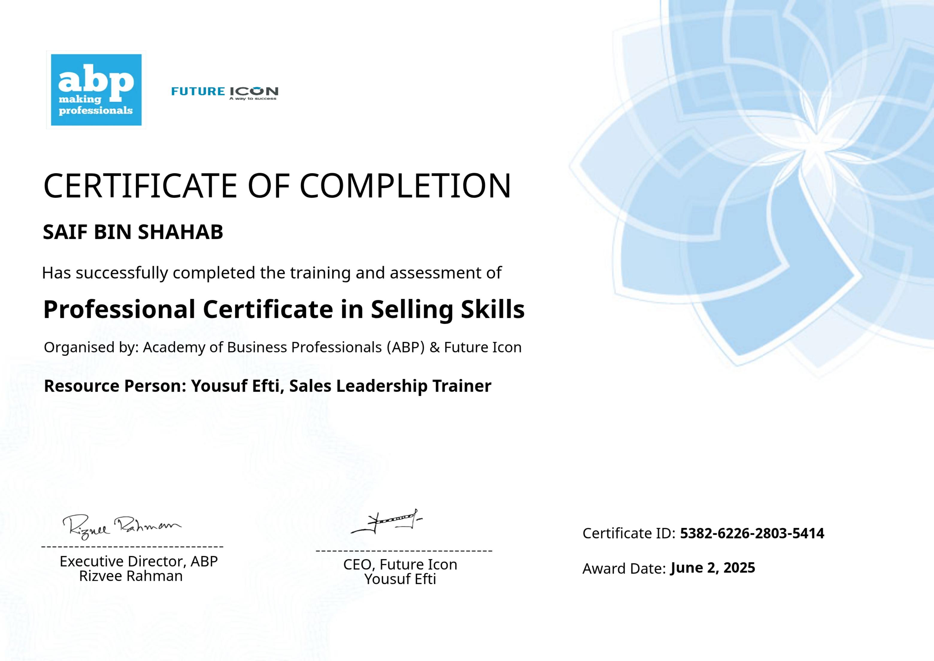 Professional Certificate in Selling Skills